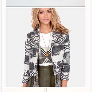 RVCA Van Zant Wool Blend Jacket with Wild Horses Jacquard Artwork